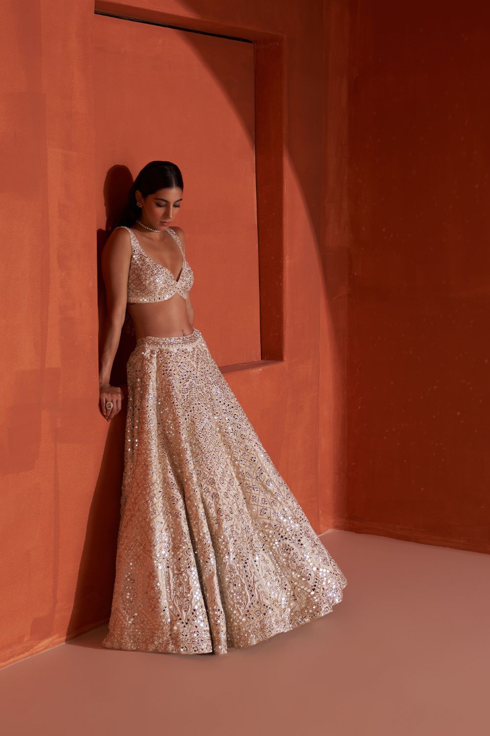 Ivory Raw Silk Lehnga Set