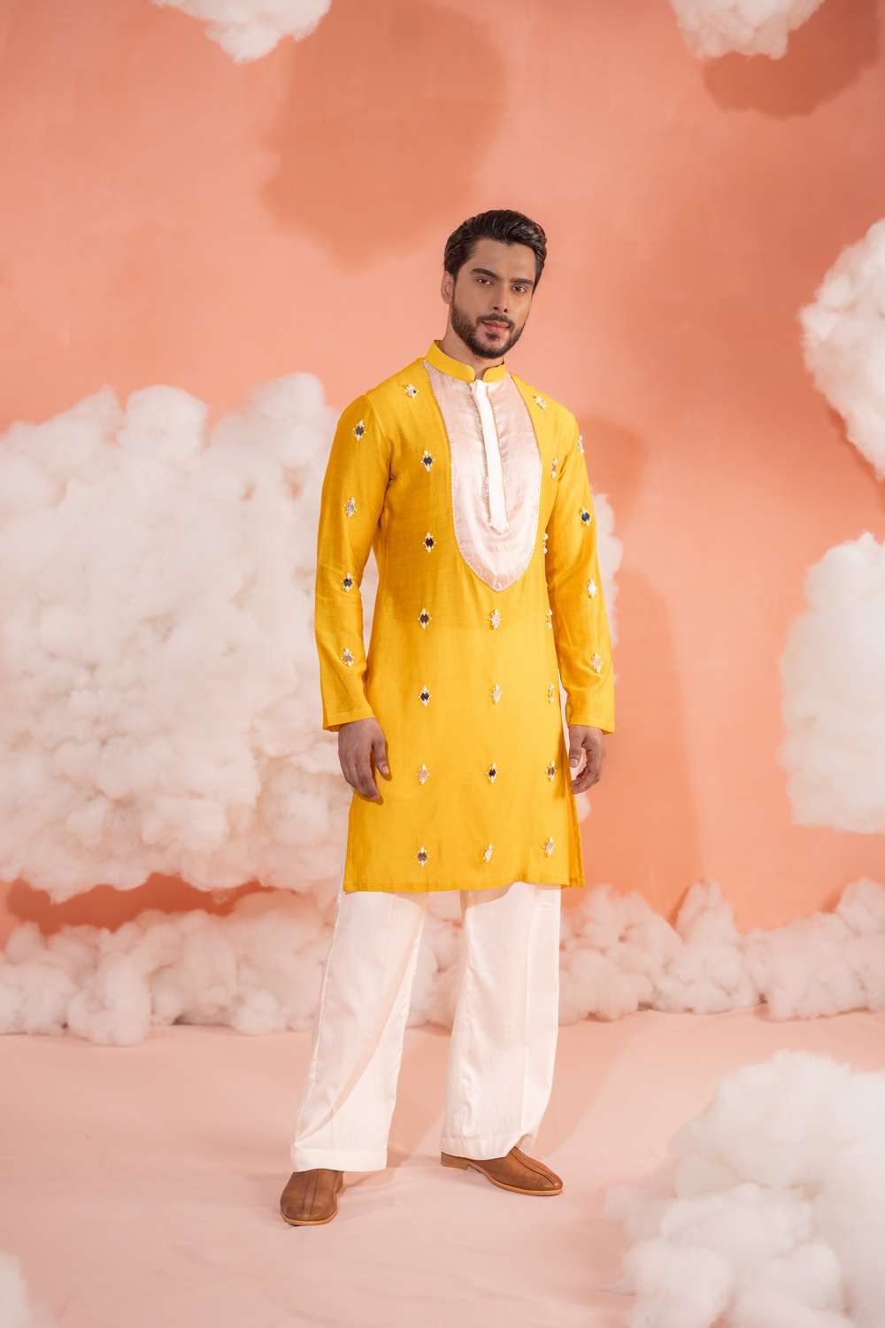 Marigold Patch Long kurta set