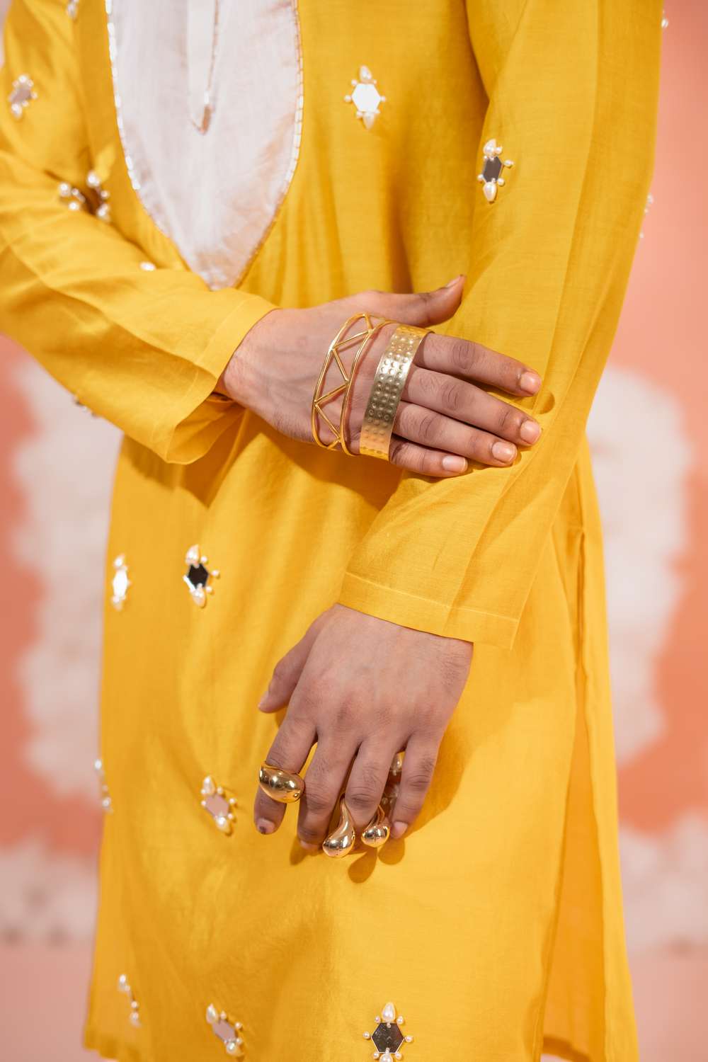 Marigold Patch Long kurta set