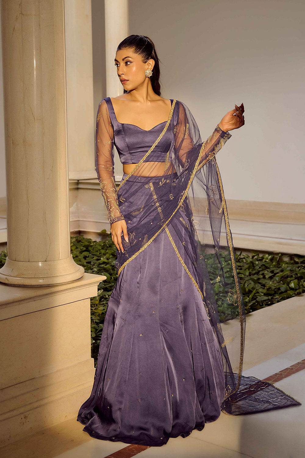 Glam Blue Saree Set