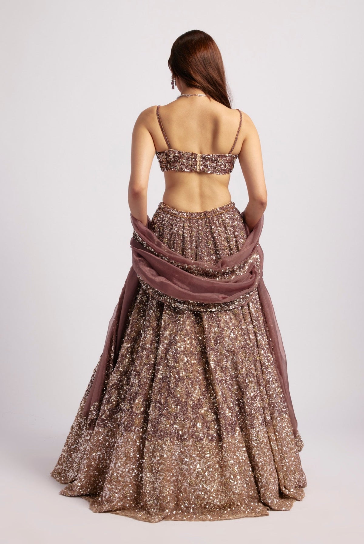 DILARA MAROON GOLD OMBRE LEHENGA