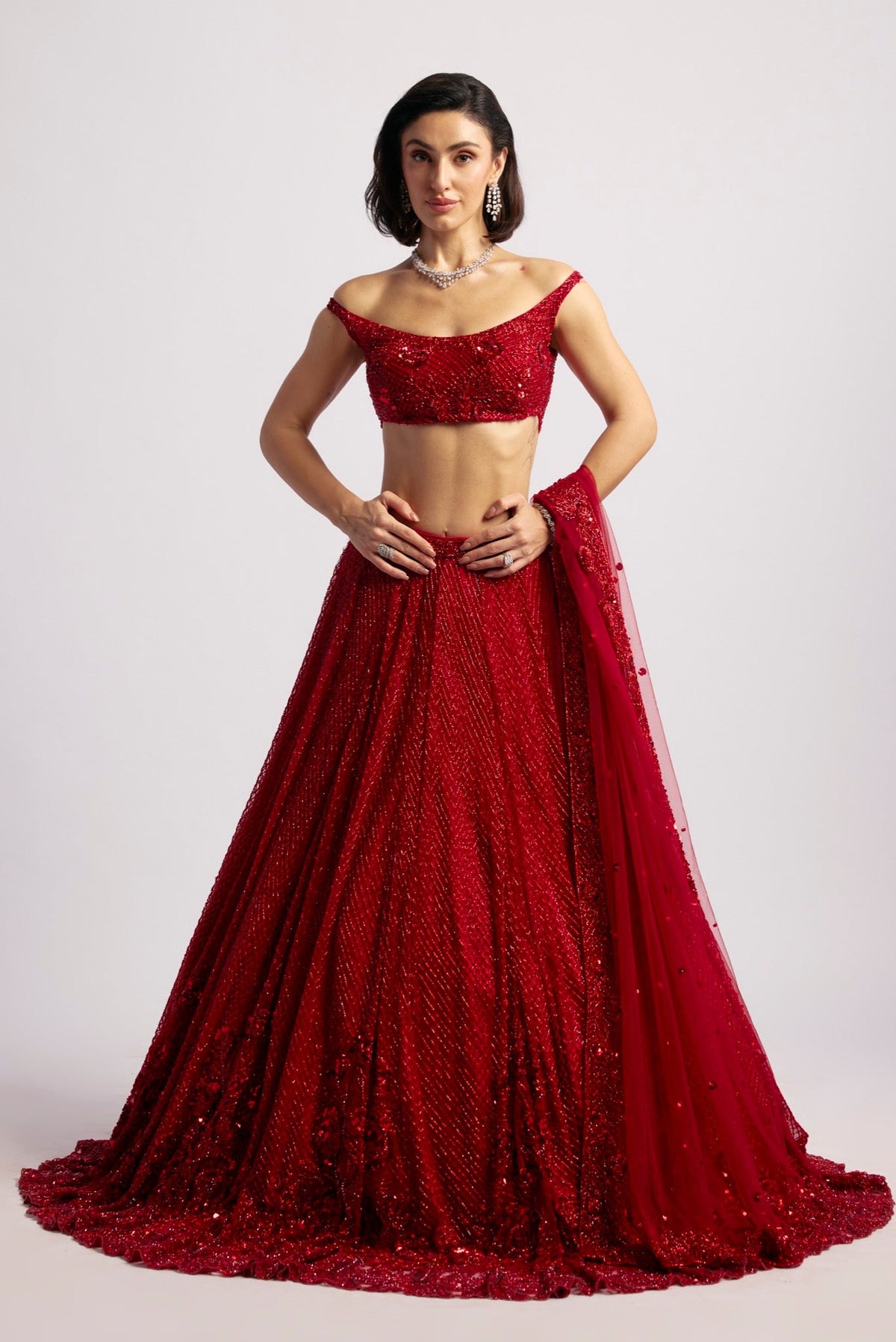 ROSE RED LEHENGA