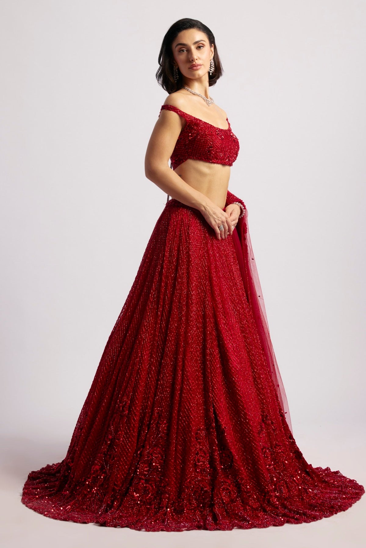 ROSE RED LEHENGA