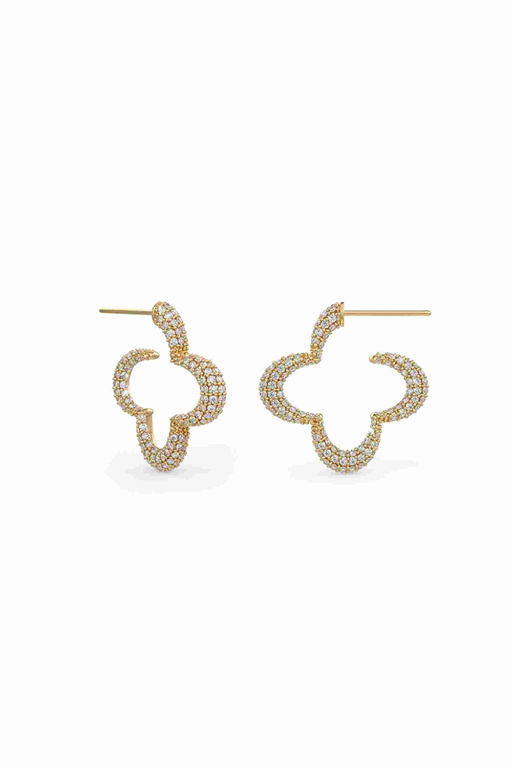 Hoops With 
White Prong Set Crystals