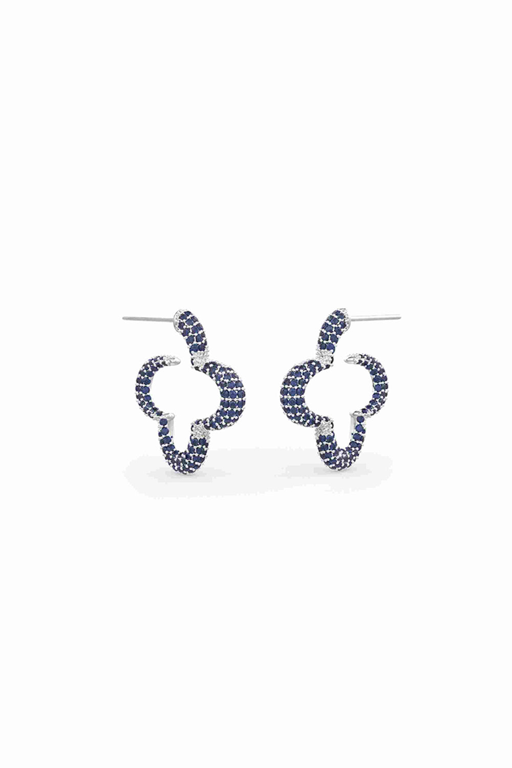Hoops With 
Sapphire Prong Set Crystals
