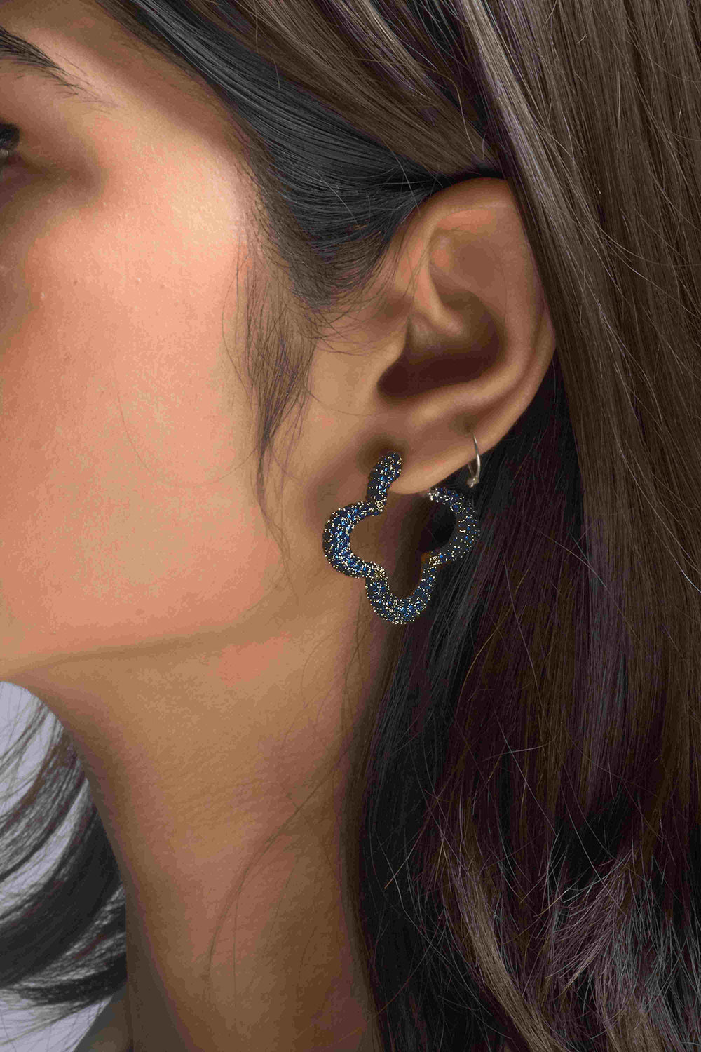 Hoops With 
Sapphire Prong Set Crystals