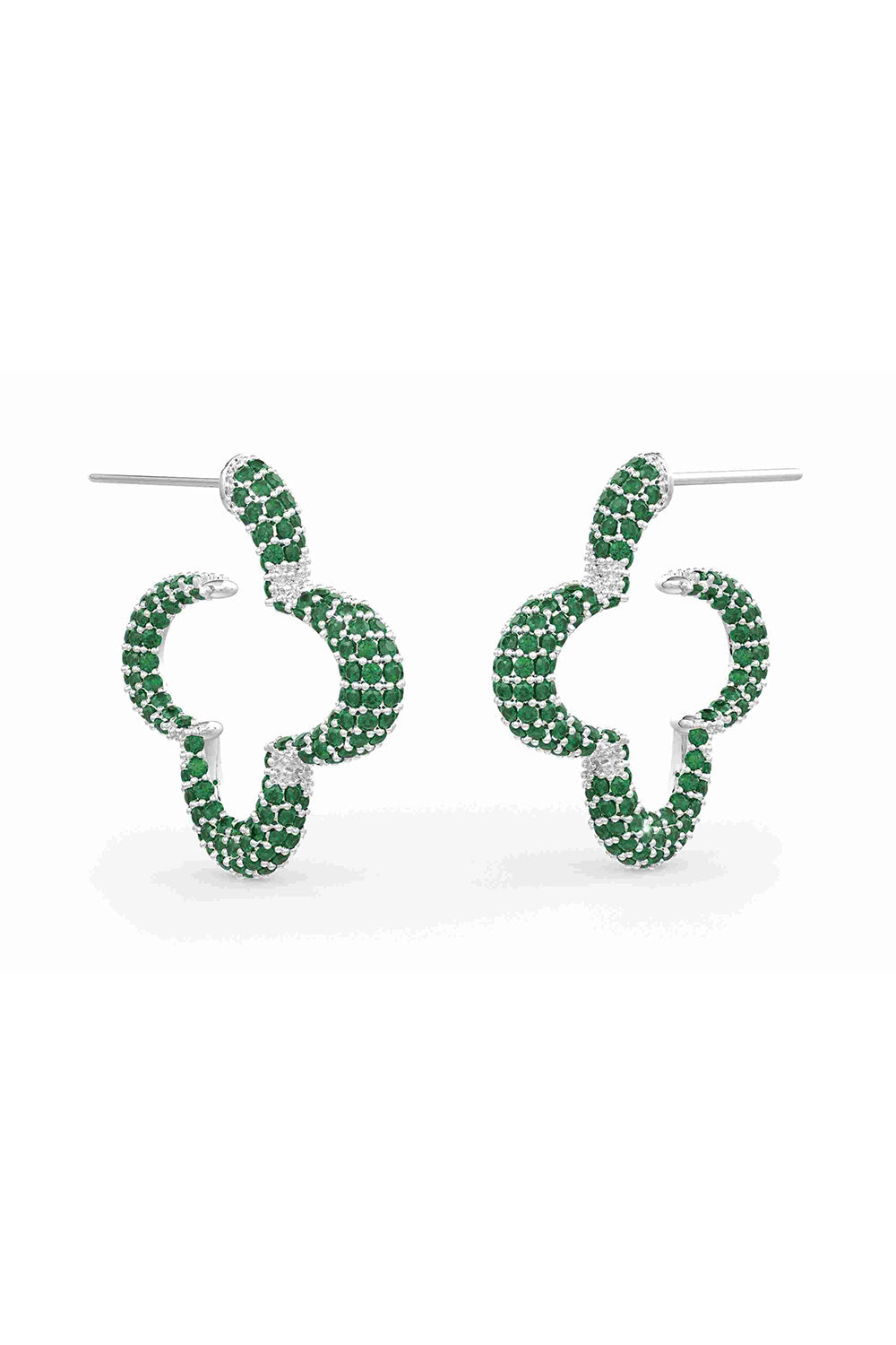Statement 
Hoops With Emerald Prong Set 
Crystals
