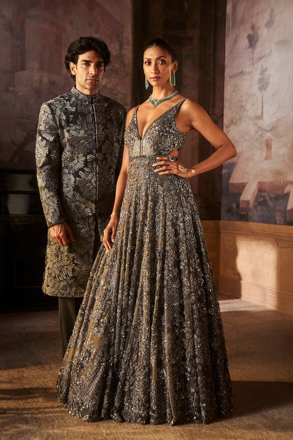 Charcoal Sequin Gown