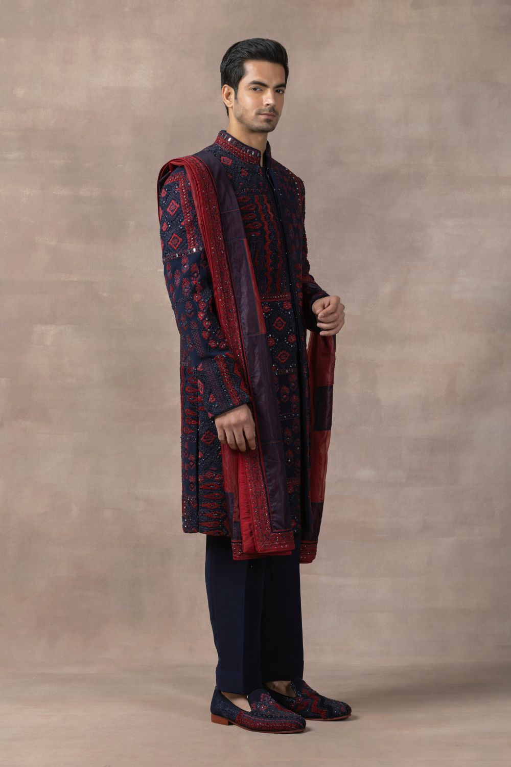 Navy Thread Work Sherwani