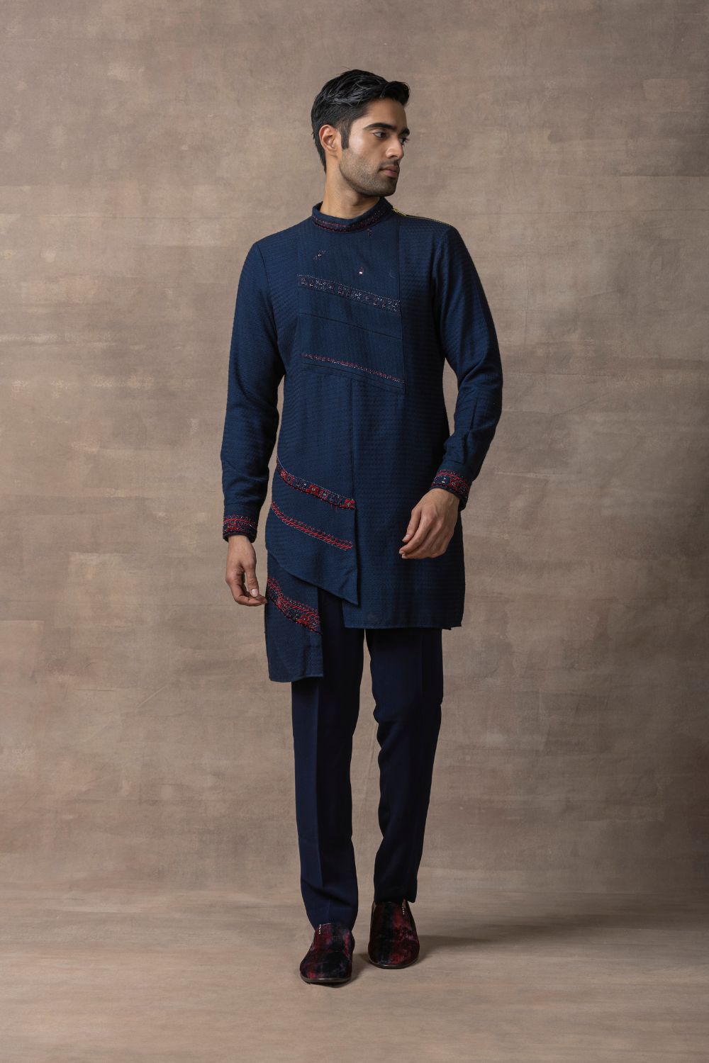 Navy Panel Kurta Set