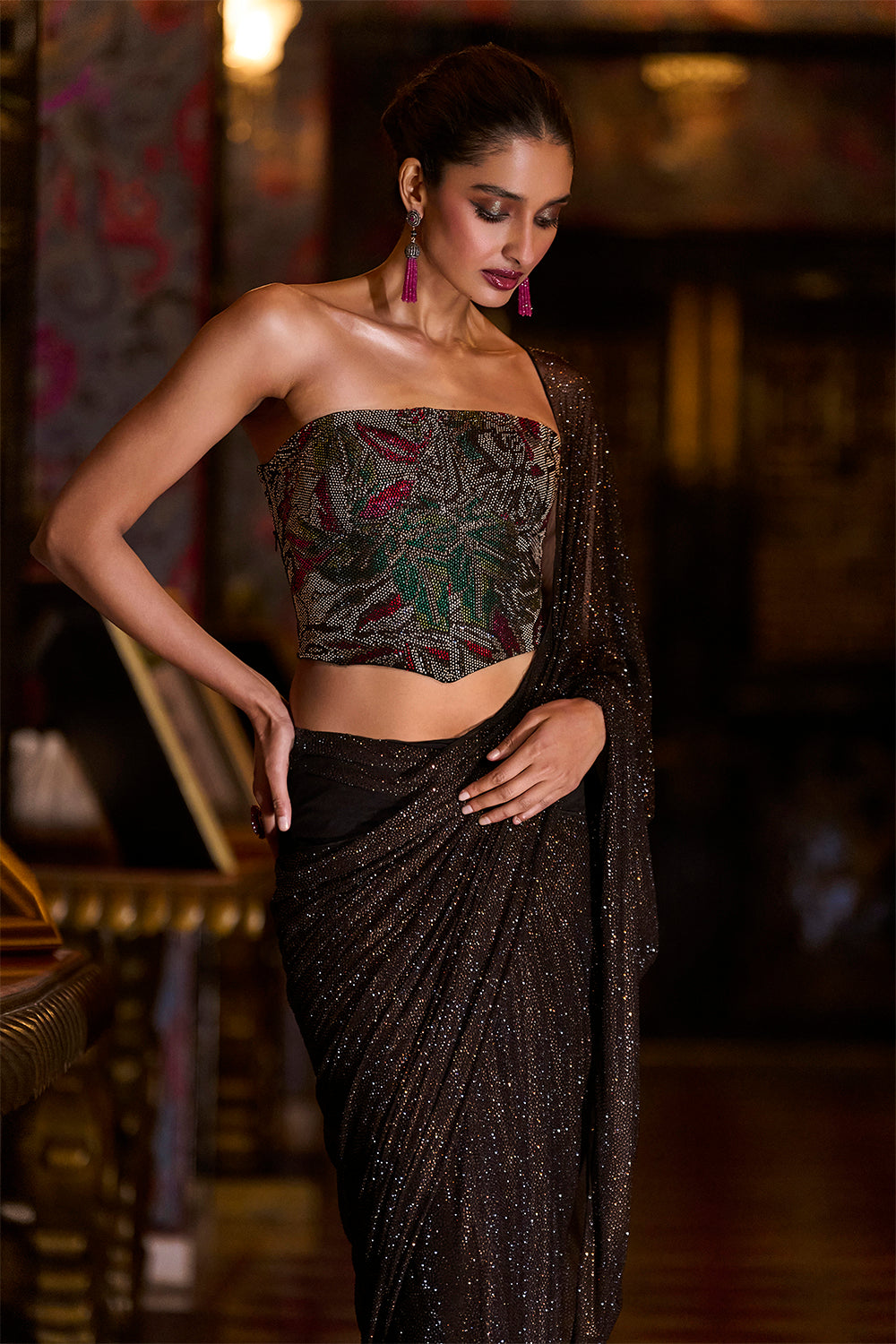 Mocha Corset Saree