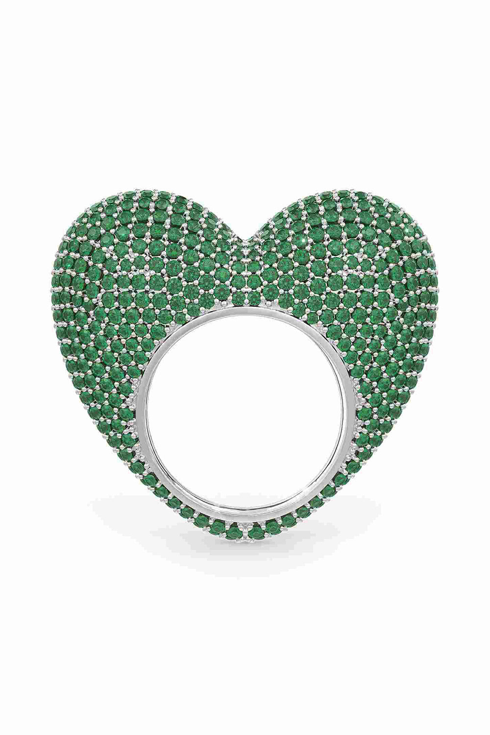 Love Ring In 
Emerald Prong Set Crystals