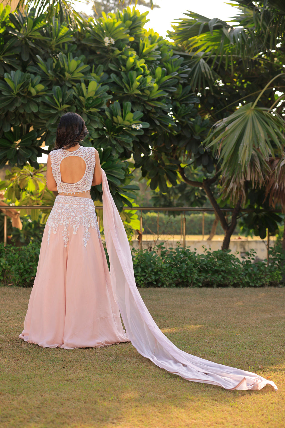Persian Pink Embroidered Lehenga Set