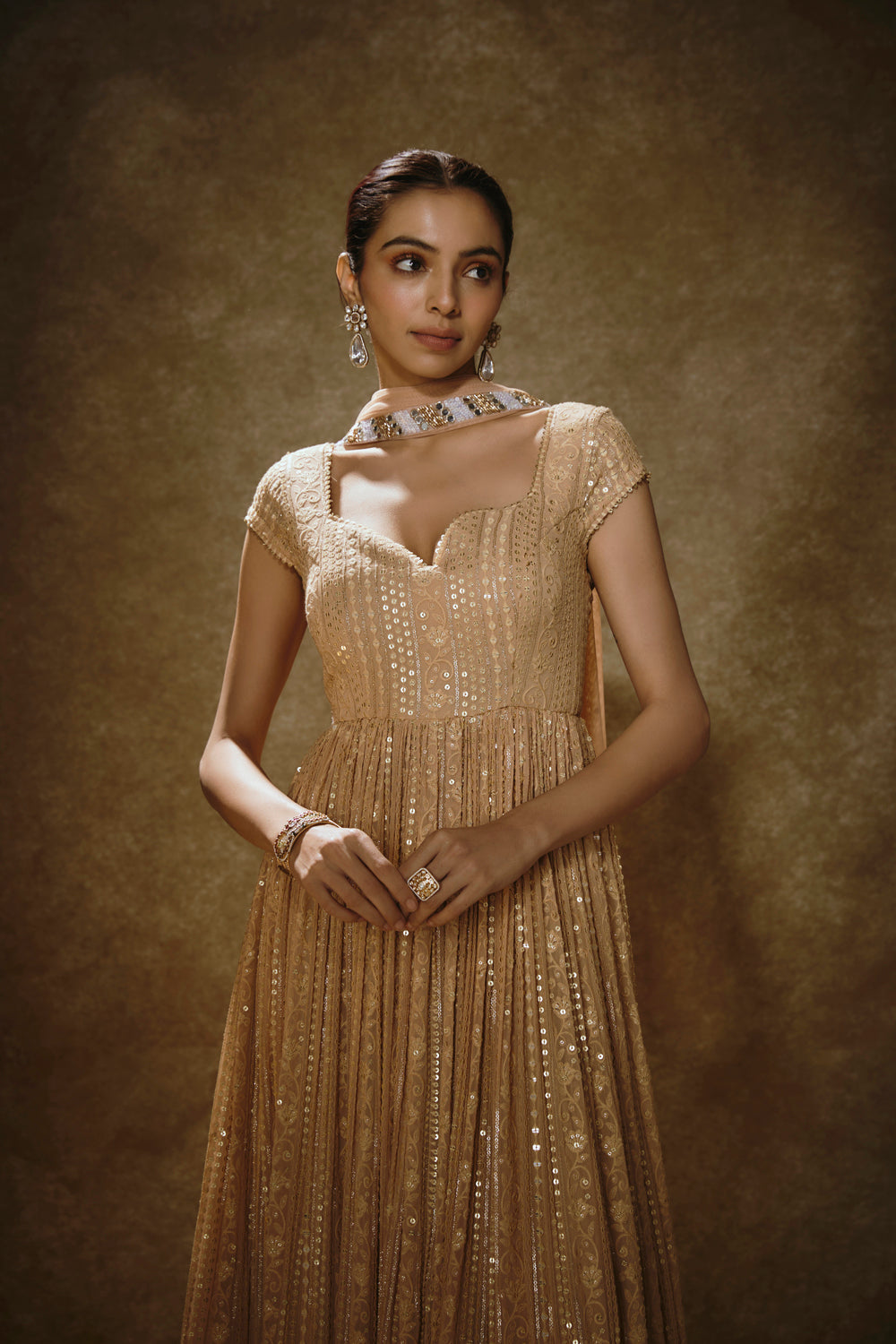 SUNEHRI ANARKALI SET