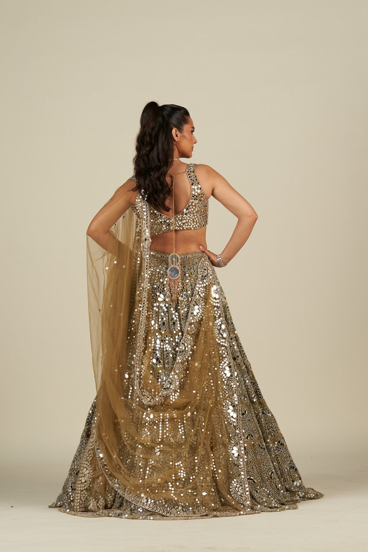 GOLD MIRROR LEHENGA