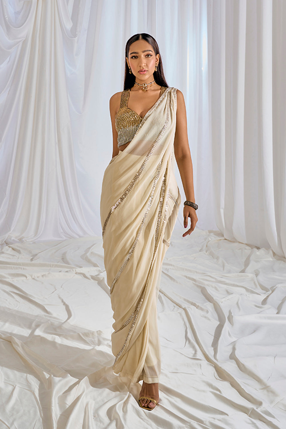 cynthia drape saree