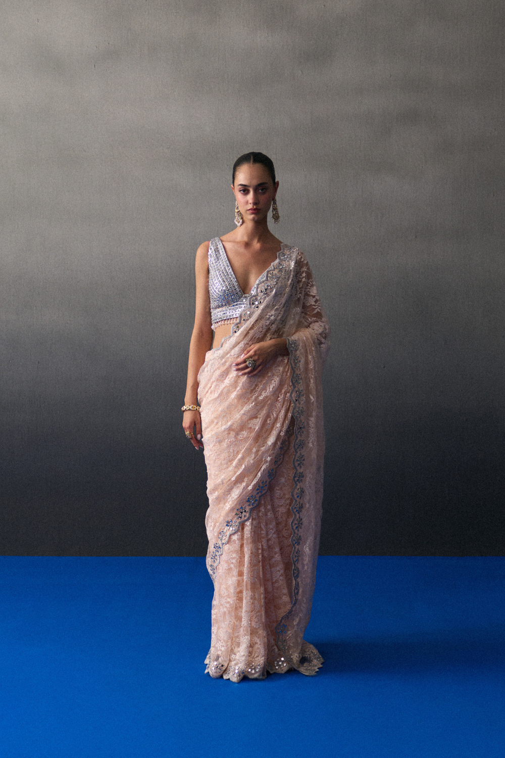 Peach Haldi Saree