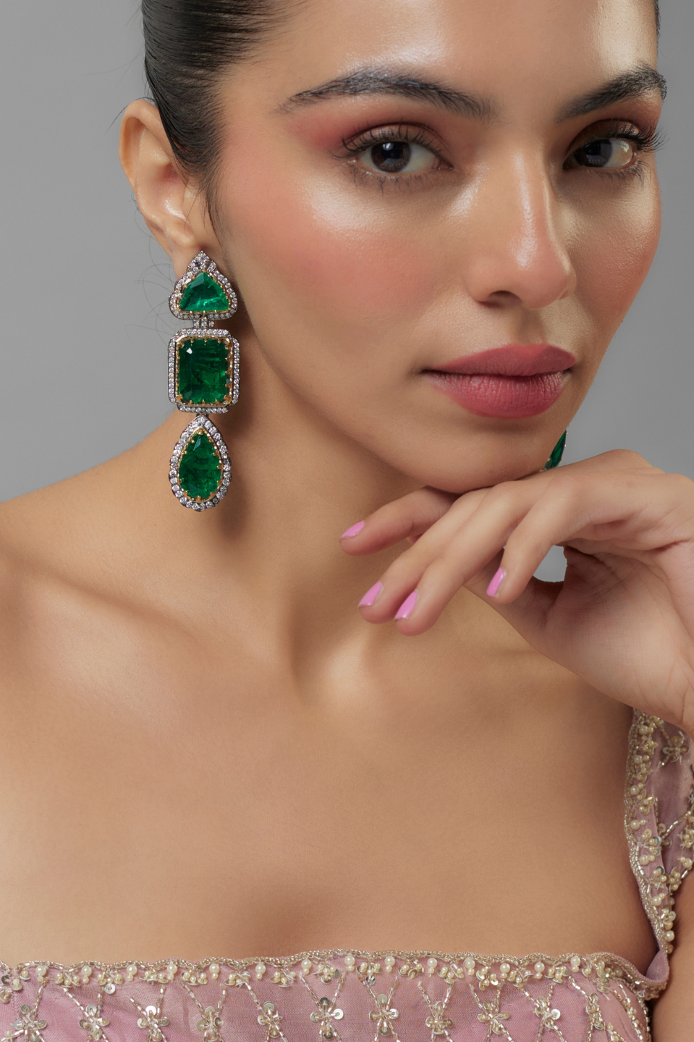 Elina Zircon Danglers Earrings