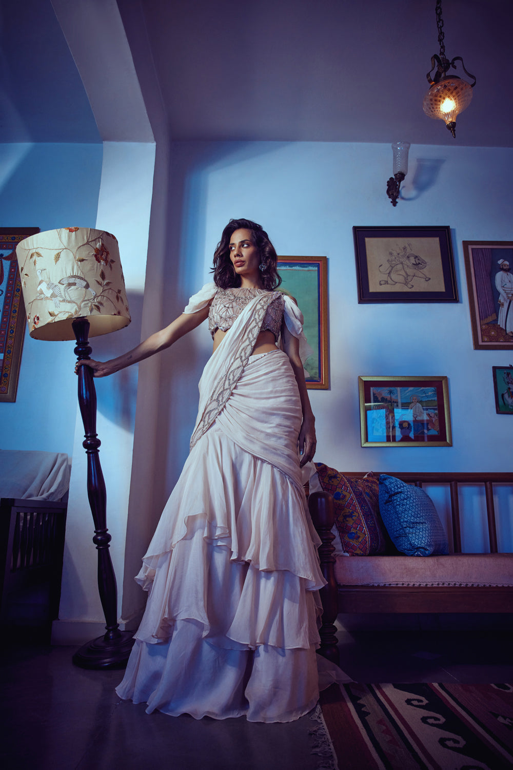 Easy To Wear, Nude Pink, Hand Embroidery, Chiffon And Tulle, Drape