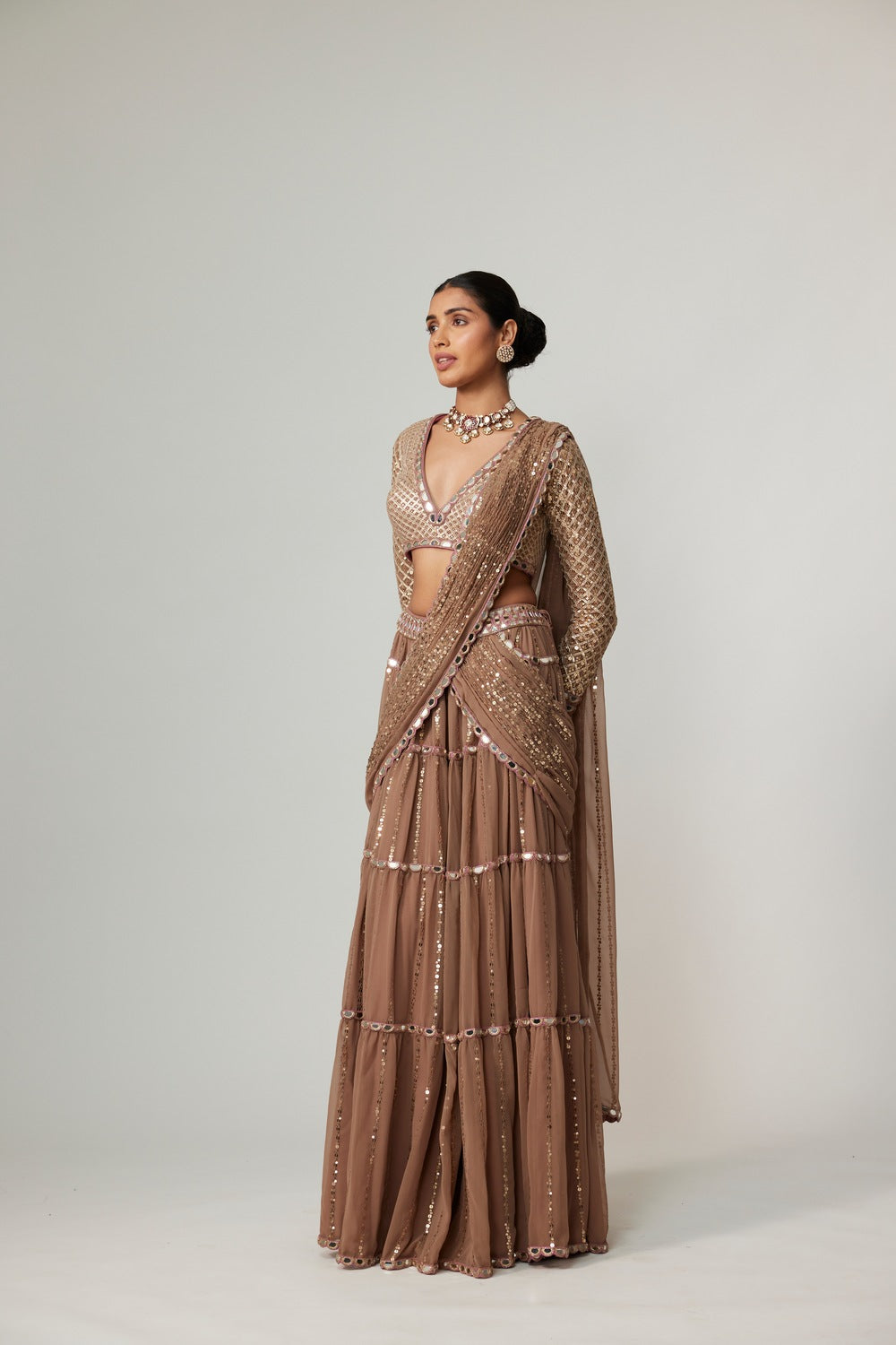 GREEN MULTICOLOR DHOTI KURTA SET