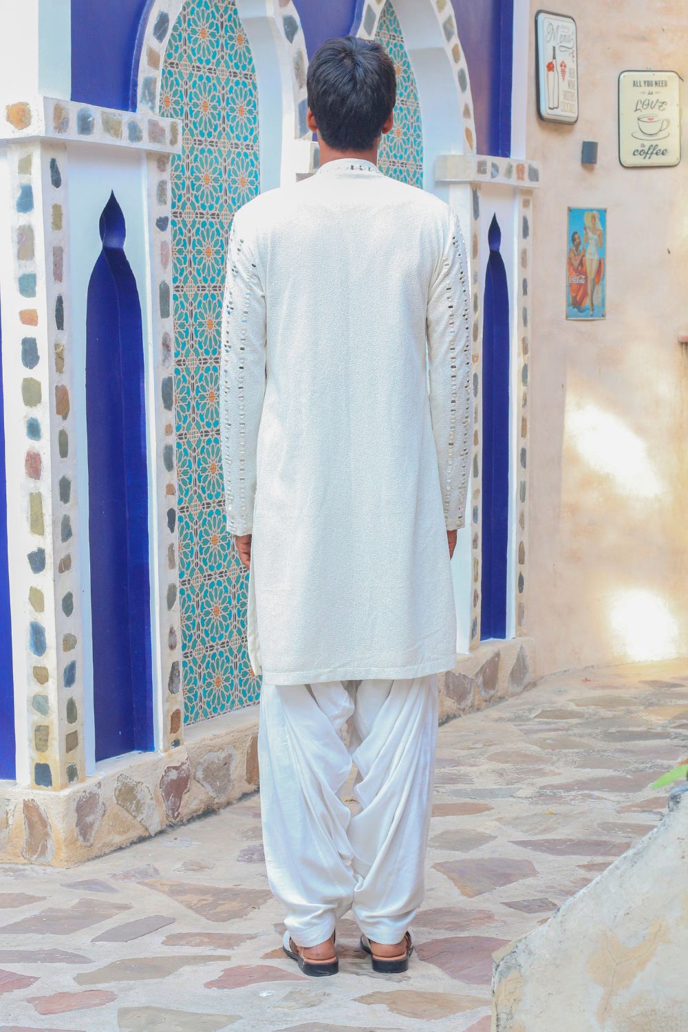 Ivory Mirror Kurta With Salwar