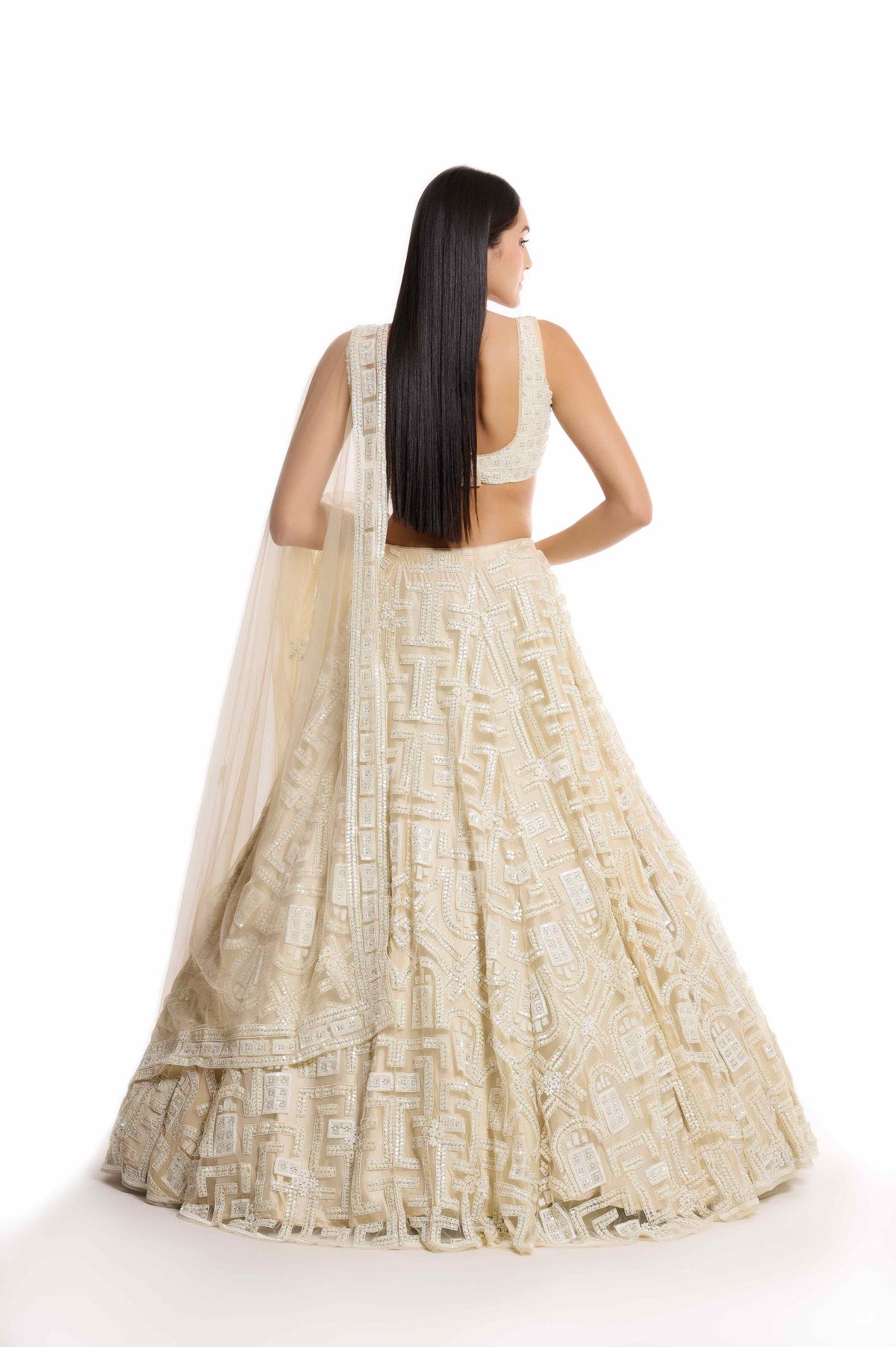 white lehenga wedding