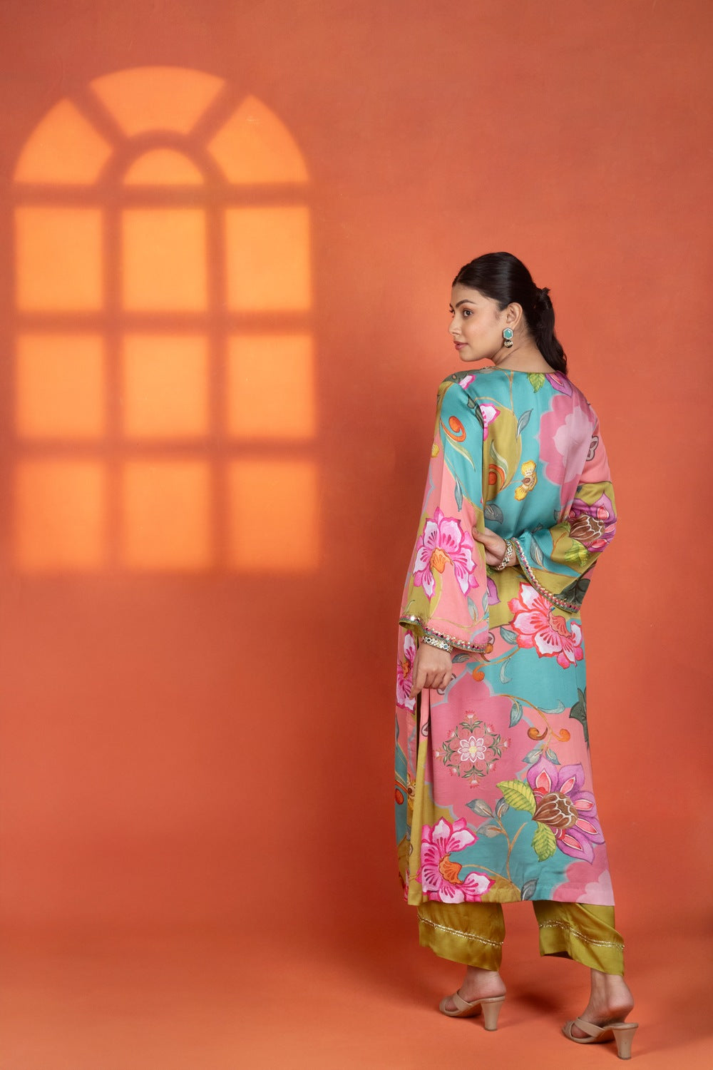 Multi-Color Floral Printed Kurta with Pants & Dupatta