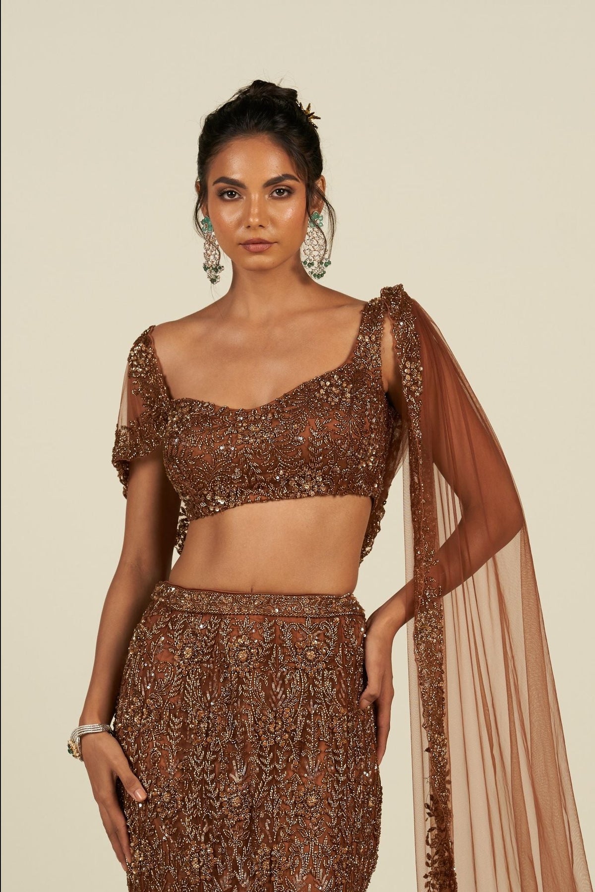 RUST BROWN SAREE