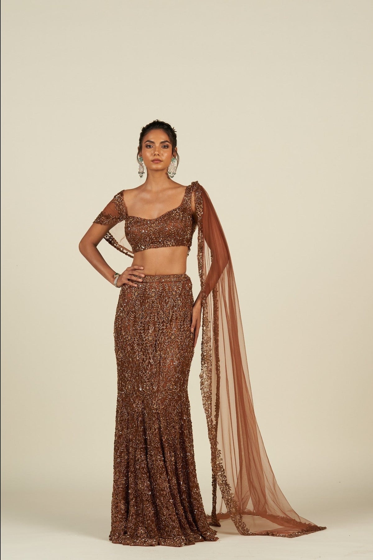 RUST BROWN SAREE