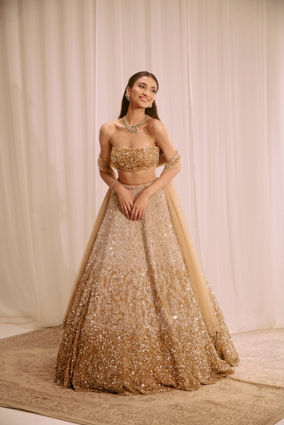 ZARA GOLD OMBRE LEHENGA
