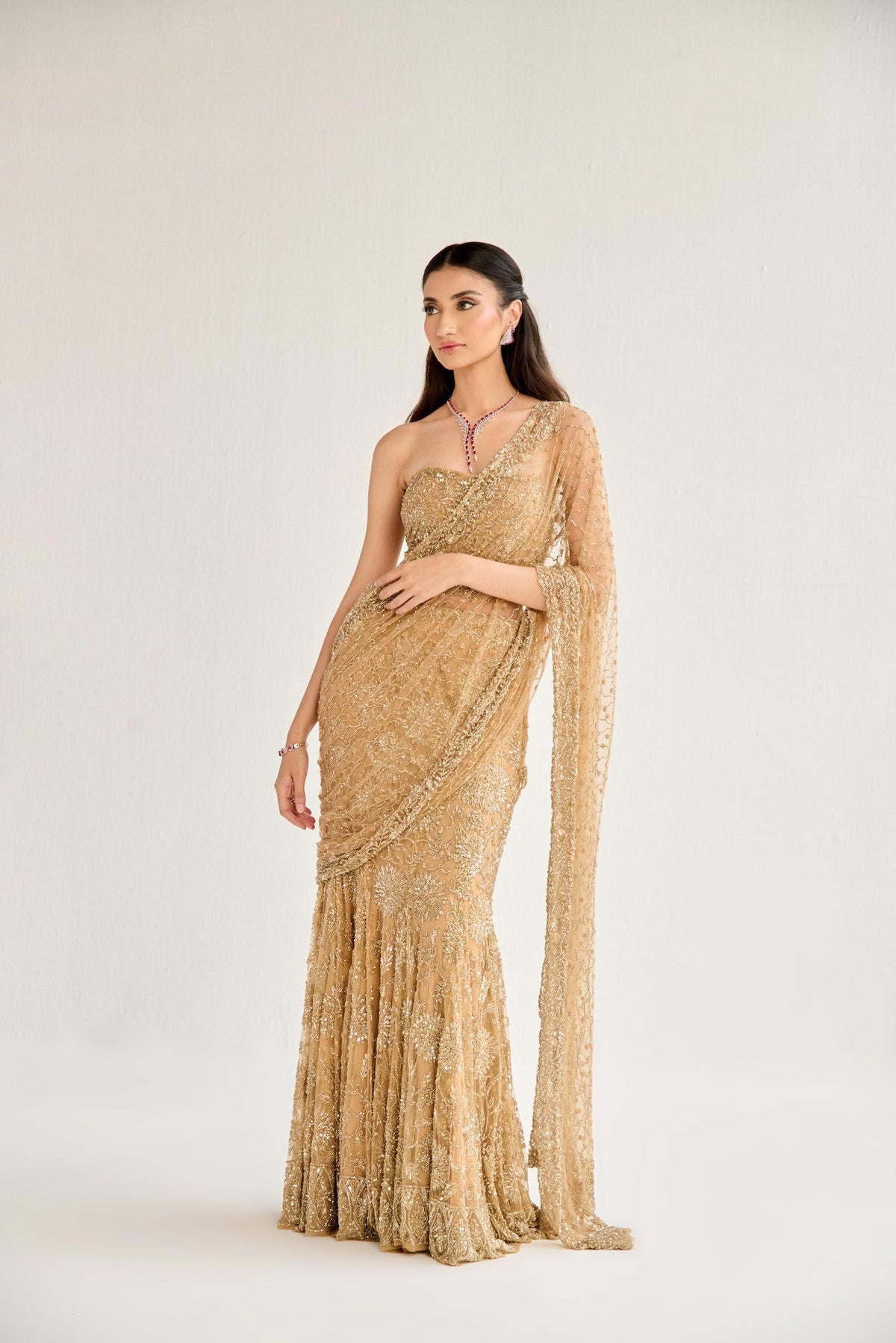 NAAZ GOLD SAREE