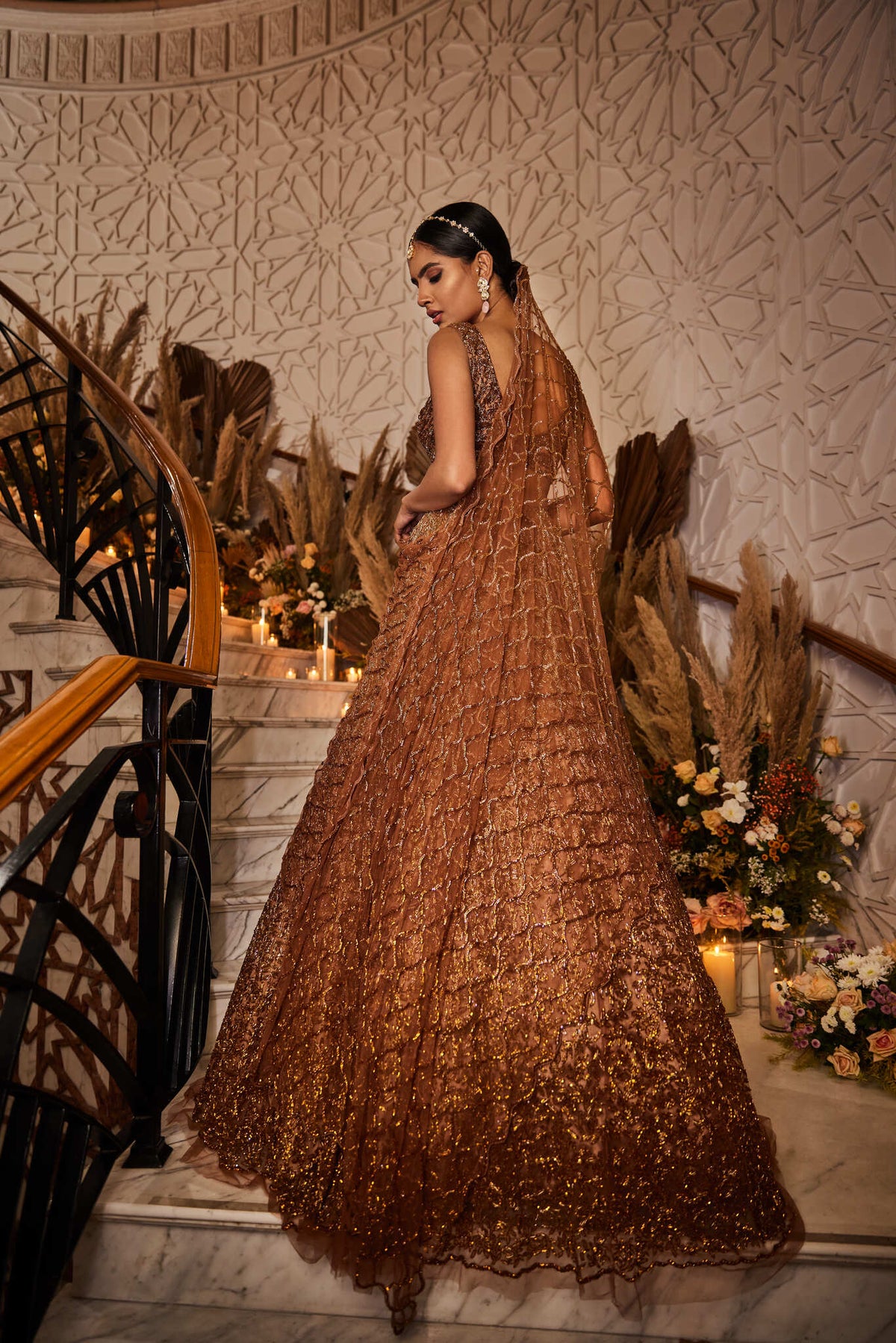 brown lehenga for wedding