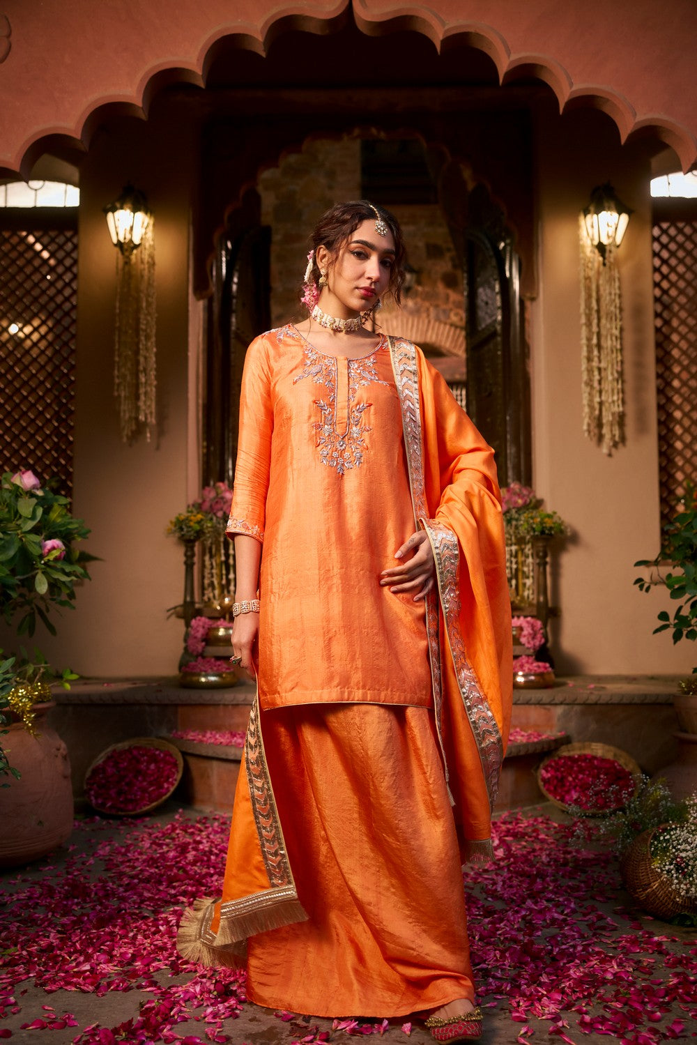 AAGAYI PEACH LUNGI SET