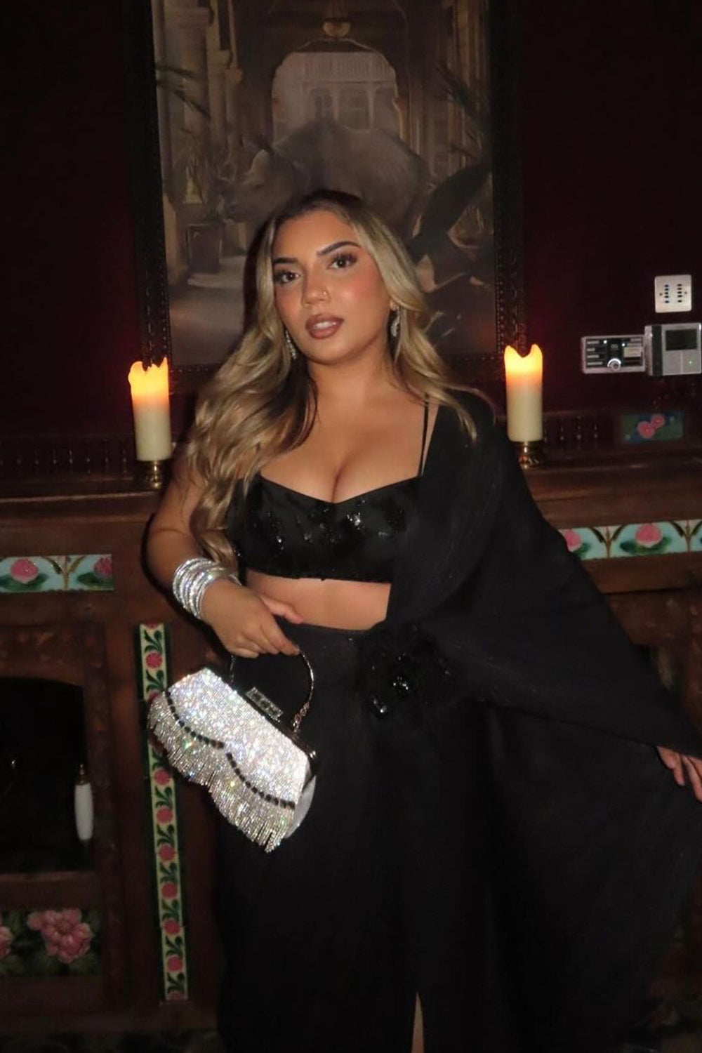 Kajal in Fuss-Free Pre-Stitched Drape Saree; Hand Embroidered Blouse And Feather Detailing