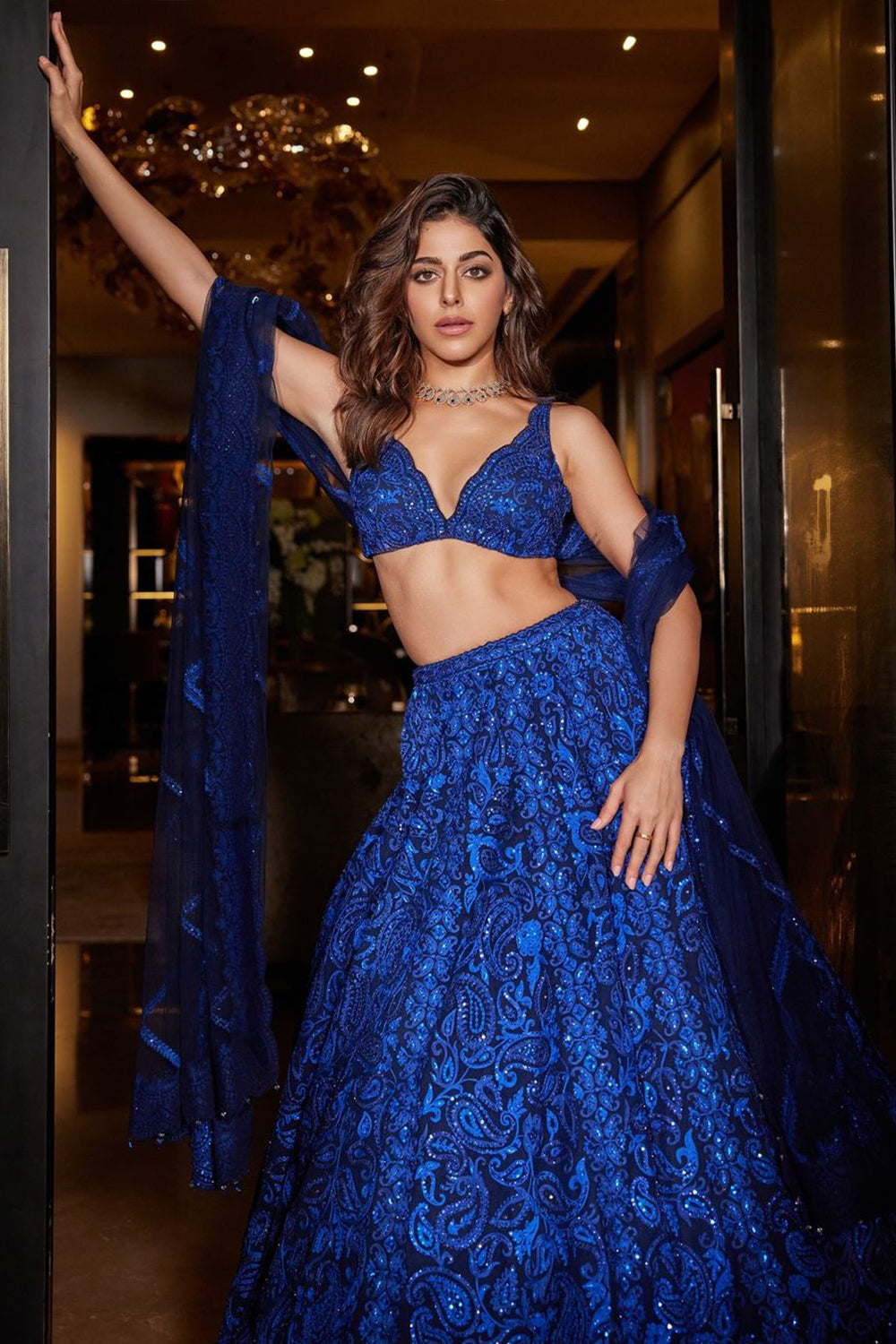Blue Paisley Lehenga Set
