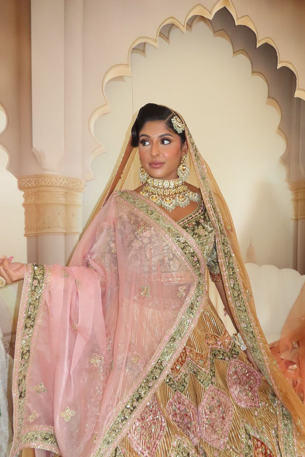 Anoushka Chadha in Pink Organza Lehenga Set