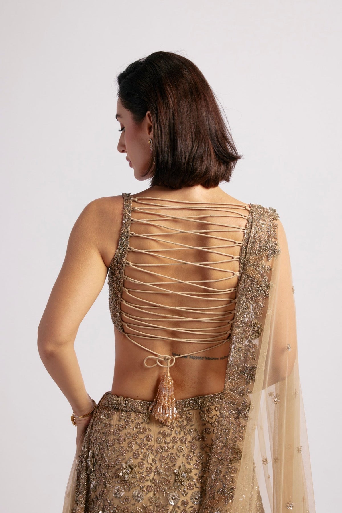 LISA OLIVE GREEN LEHENGA SET