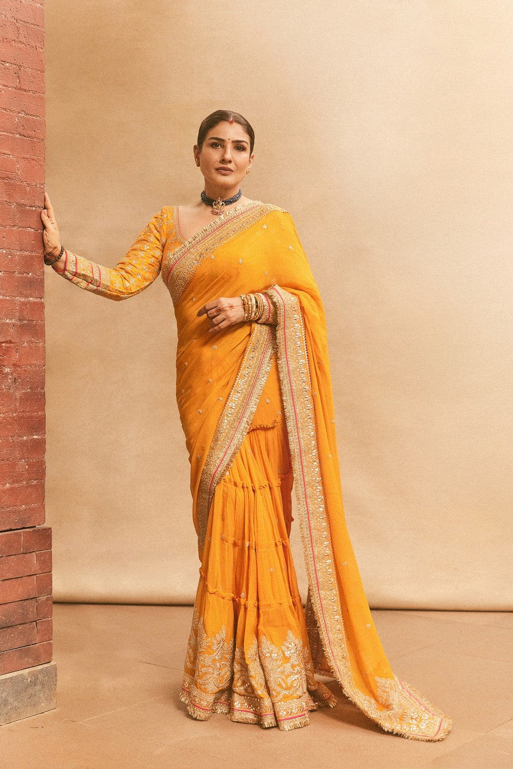 Raveena Tandon in Dilruba Saree Set