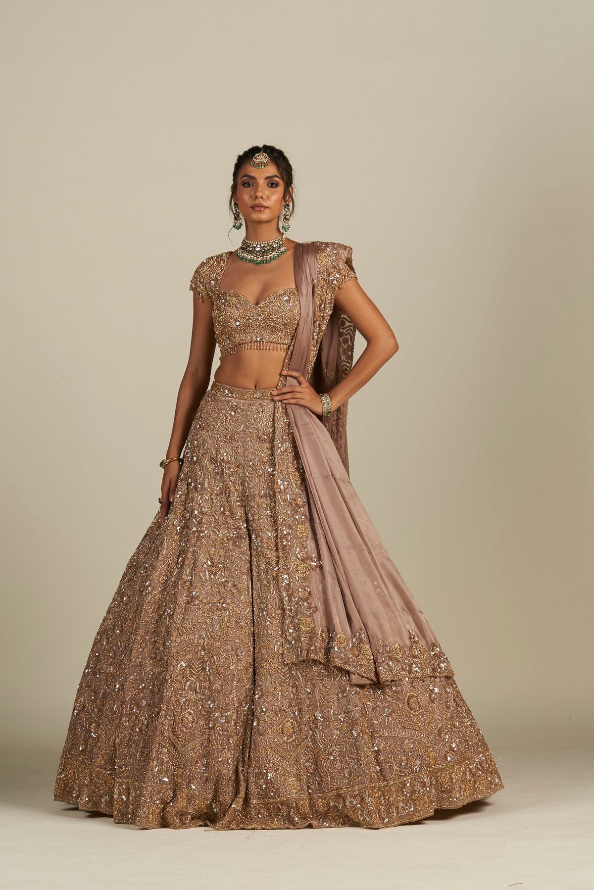 BROWN LEHENGA