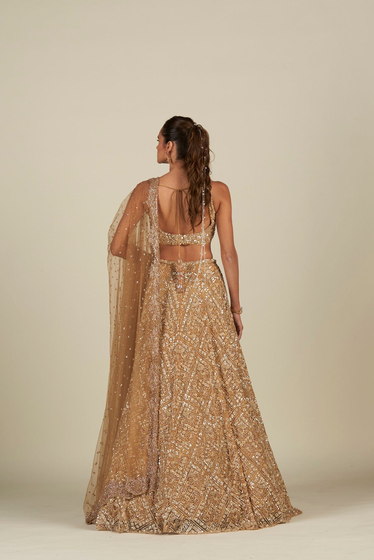 GOLD 3D SEQUIN LEHENGA