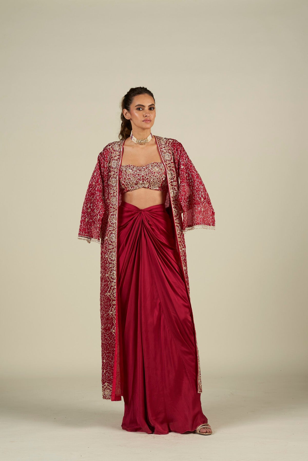 FUCHSIA PINK LONG CAPE
