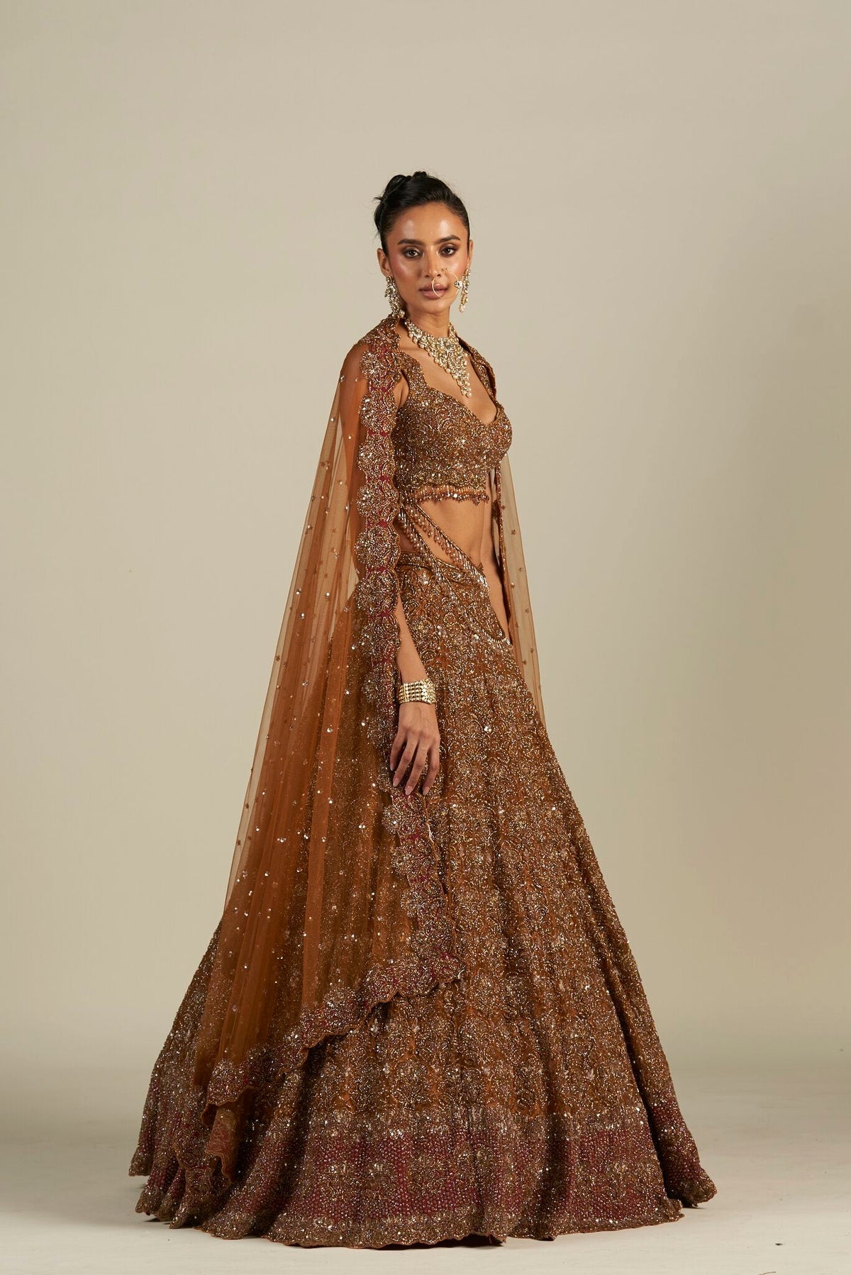 RUST RED LEHENGA
