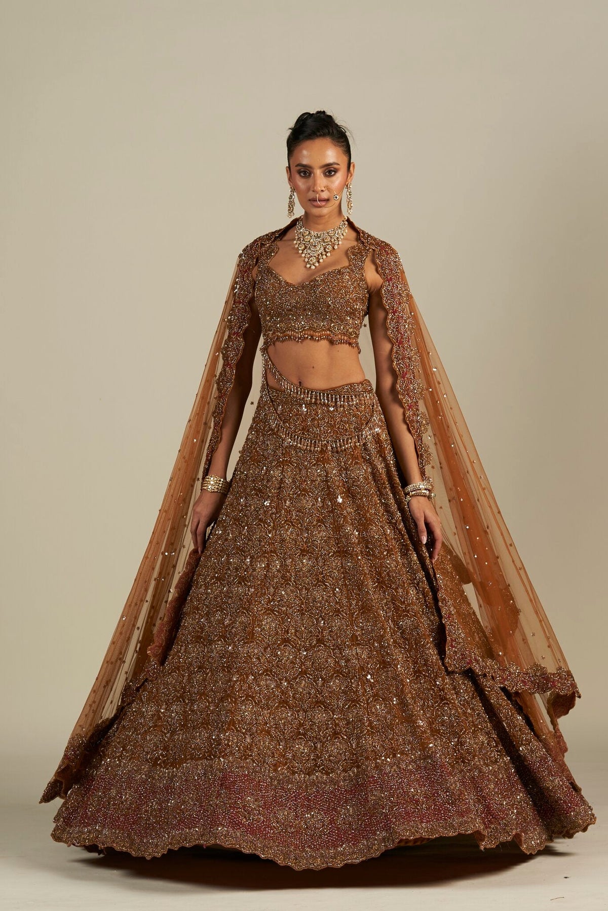 RUST RED LEHENGA
